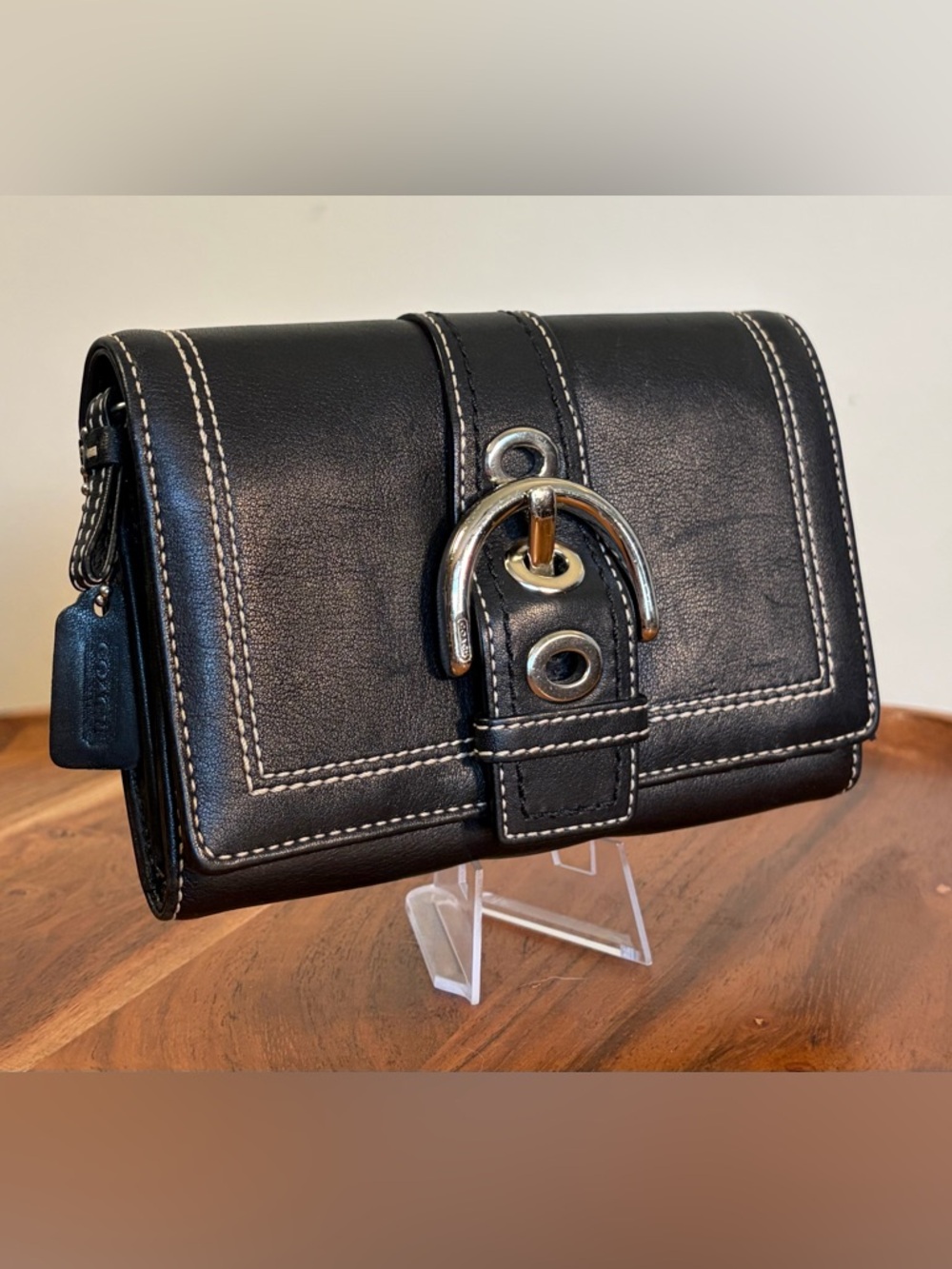 Coach Soho Buckle Bifold Wallet Black NWOT - Picture 3 of 17